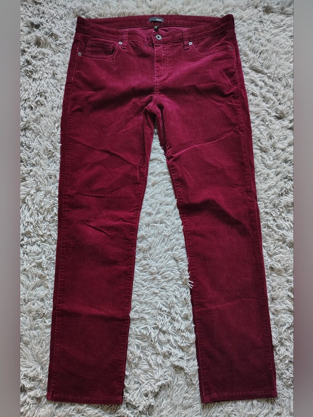 Edyson Straight Leg Burgundy Corduroy Pants Size 31